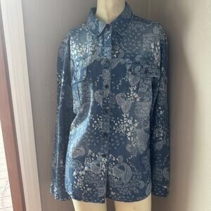 Chico's printed button down blouse size 12
